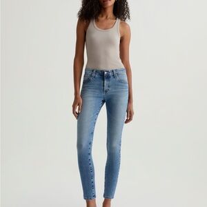 AG Jeans Light Blue Skinny Jeans with Raw Hem